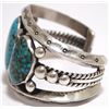 Image 3 : Old Pawn Navajo Spider Web Kingman Turquoise Sterling Silver Cuff Bracelet - Francis