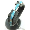 Image 1 : Navajo Turquoise Inlay Sterling Silver Link Bracelet - Calvin Begay