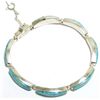 Image 3 : Navajo Turquoise Inlay Sterling Silver Link Bracelet - Calvin Begay