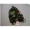 Image 1 : Beautiful Hand Beaded Draw String Evening Bag this bag is black beads with red-yellow  pink-blue & g