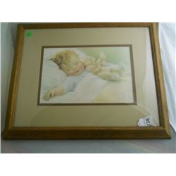 20"x16" baby w/teddy bear picture