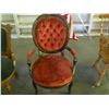 Image 1 : Vintage Victorian Chair Red Velvet on line bidders this is a freight & Crate  item