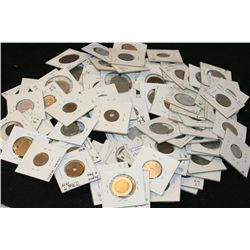 Foreign Coins & Tokens; Various Dates & 2x2 Squares; Lot of 100