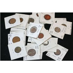 Foreign Coins & Tokens; Various Dates & 2x2 Squares; Lot of 25