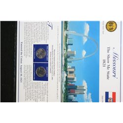 2003 Missouri State Quarter Set W/Postal Stamp Commerating Kansas City Centennial, Pony Express 80th
