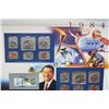 Image 1 : 1984 US Mint Coin Set W/Postal Stamps Commerating Summer Olympic Games Opening Dated 1991; P&D Mints