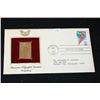 Image 1 : 1984 First Day Issue 22K Gold Replica Stamp W/Postal Stamp; Summer Olympic Games Kayaking