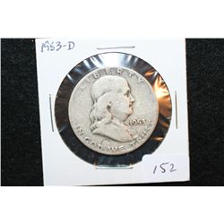 1953-D Ben Franklin Half Dollar
