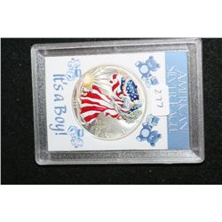 1999 Colorized Silver Eagle $1; "It's A Boy"