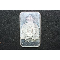 1973 Royal Canadian Mounted Police Silver Ingot; .999 Fine Silver 1 Oz.; United States Coinage Corp.