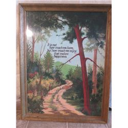 WOOD FRAMED FELT PAINTING "IT IS NOT HOW MUCH WE