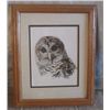 Image 1 : WOOD FRAMED OWL PRINT