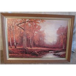 WOOD FRAMED FALL LEAVES PRINT