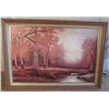 Image 1 : WOOD FRAMED FALL LEAVES PRINT