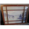 Image 1 : WOOD WINDOW FRAMED FOGGY LAKE