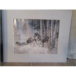 PACK OF WOLVES HUNTING PRINT
