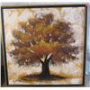 Image 1 : BLACK & GOLD WOOD FRAMED OIL ON CANVAS OAK TREE