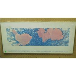 GOLD METAL FRAMED CALIFORNIA GOLDEN POPPY PRINT