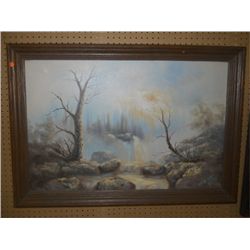 WOOD FRAMED SIGNED SPRING RIVER