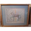 Image 1 : DBL MATTED AND FRAMED CARASOUL HORSE