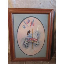 DBL MATTED AND FRAMED SUE RATLIFF PAINTING