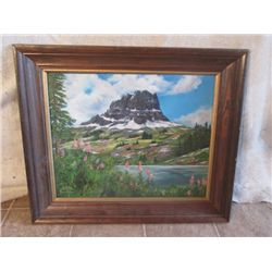 MT. CLEMENTS GLACIER NATIONAL PARK OIL ON CANVAS