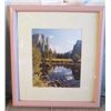 Image 1 : PINK WOOD FRAMED MATTED PICTURE OF YOSEMITE