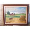 Image 1 : OIL ON CANVAS HAY WAGON BY ROSEMARY M FOWLER