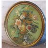 Image 1 : 1893 OVAL WOOD FRAMED OIL ON CANVAS FLOWERS IN