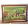 Image 1 : WOOD & CANVAS FRAMED HEAVY OIL PAINT OF ITALIAN
