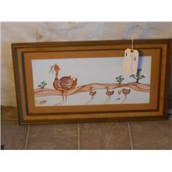 FRAMED & MATTED GINACHIO COLOR PENCIL DRAWING OF