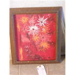 WOOD FRAMED OIL ON CANVAS DAFFODILS BY GILLIS