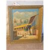 Image 1 : WOOD FRAMED OIL ON CANVAS SPANISH TOWN