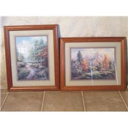 FRAMED AND MATTED "BEGINNING OF FALL" IN THE MTNS