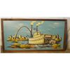 Image 1 : wood framed Spirit of St. Louis oil painting