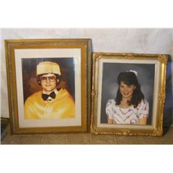 2 gold wood frames