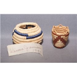 TWO MINIATURE BASKETS