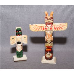 TWO NORTHWEST COAST TOTEM POLES