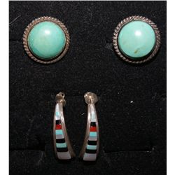 TWO PAIRS OF EARRINGS