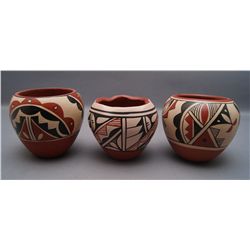 THREE JEMEZ POTTERY BOWLS