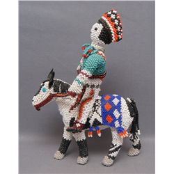 ZUNI BEADED HORSE AND RIDER