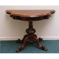 Good quality Victorian walnut card table, the