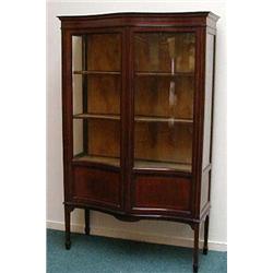 Edwardian inlaid mahogany china cabinet, the