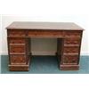 Image 1 : Victorian oak twin pedestal desk, the moulded