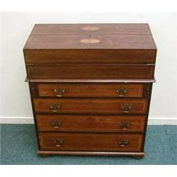 Victorian inlaid mahogany campaign writing ch