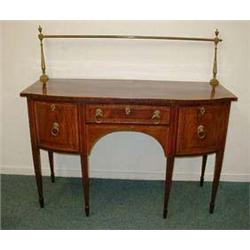 George III inlaid mahogany bow-fronted sidebo