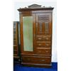 Image 1 : Edwardian walnut compactum wardrobe, the carv