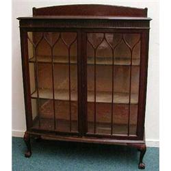 Edwardian mahogany bow fronted china cabinet,