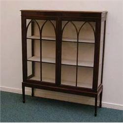 Edwardian mahogany display cabinet, fitted a