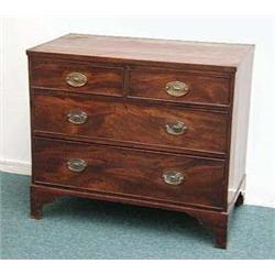 George III mahogany chest, fitted two short a